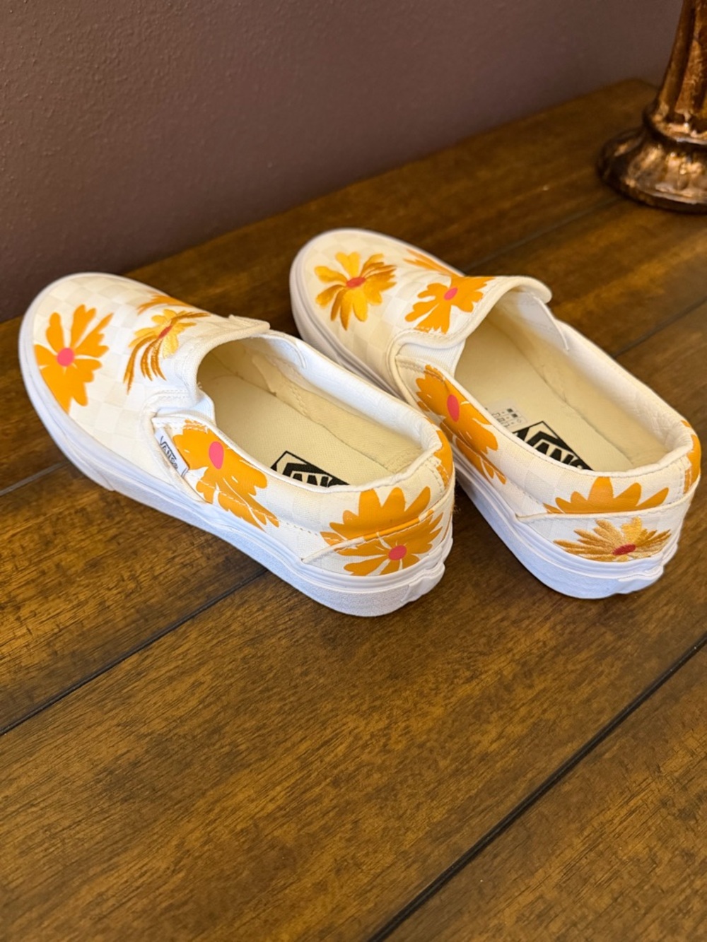 Vans Checkerboard Floral Slip On Shoes - Picture 7 of 9